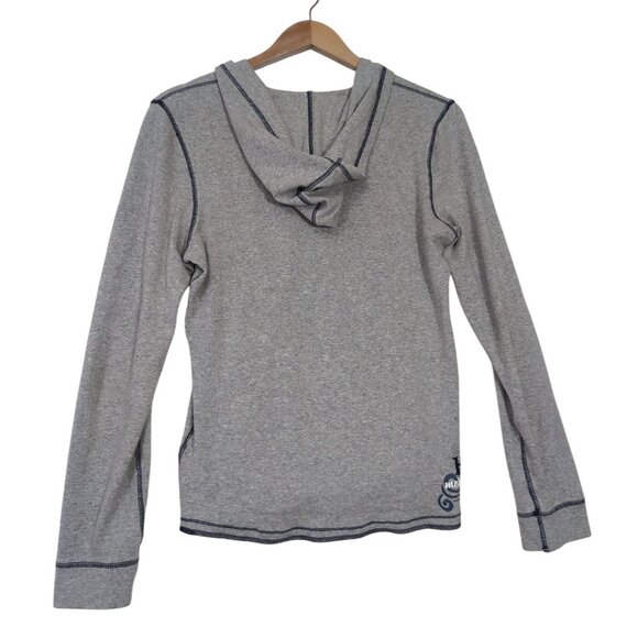 Harley Davidson Hoodie Shirt Womens L Gray Long Sleeve Stretch Motorcycle Biker - Picture 2 of 10